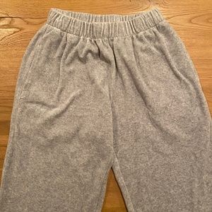 Brandy Melville Grey Velour Sweatpants, Wide Leg
